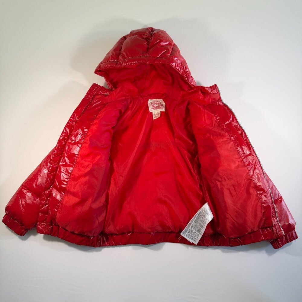 Kids LEVIS Red Hooded Puffer Jacket 6-7 - Picture 11 of 16